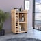 Tuhome Dukat Bar Cart, Two Shelves, Six Built-in Wine Rack, Four Casters, Light Oak BLD6545 - alternate 6